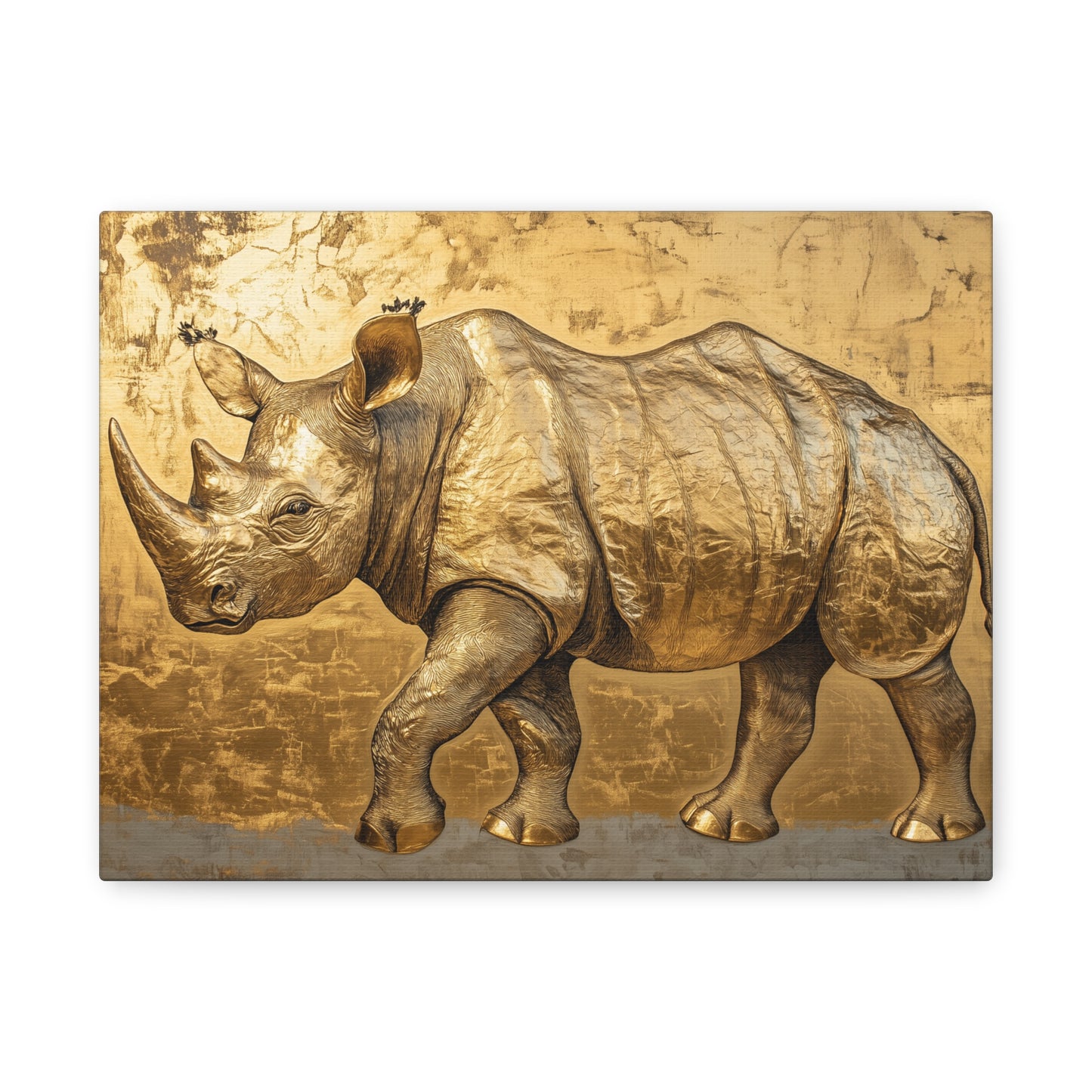 Gold Leaf Rhino - Canvas