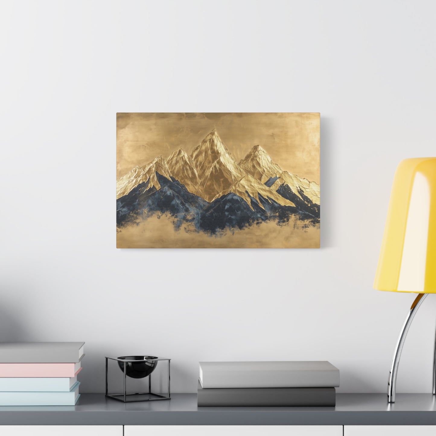 Gold Leaf Mountain Range Art - Canvas
