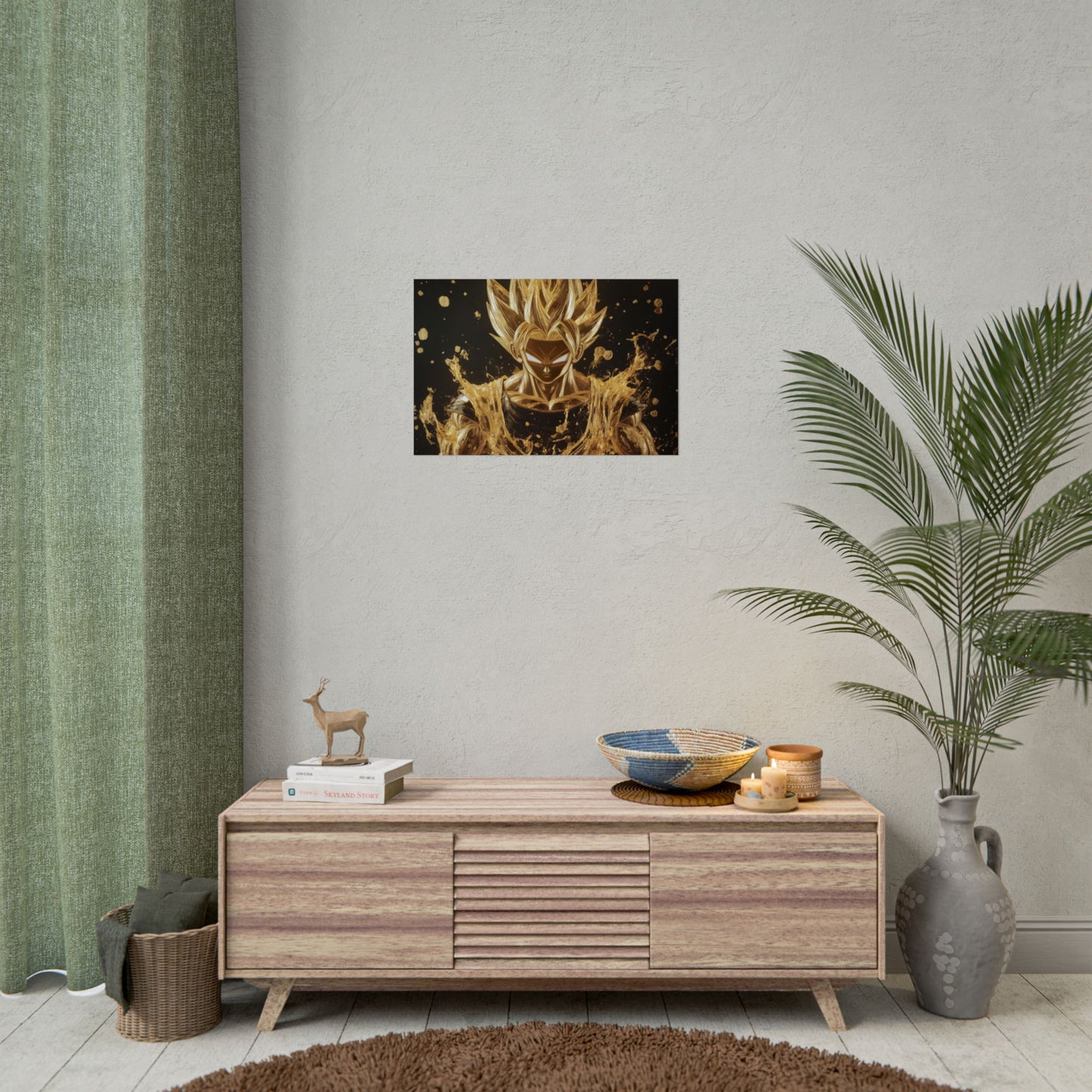 Gold Leaf Super Saiyan Art - Premium Art Print