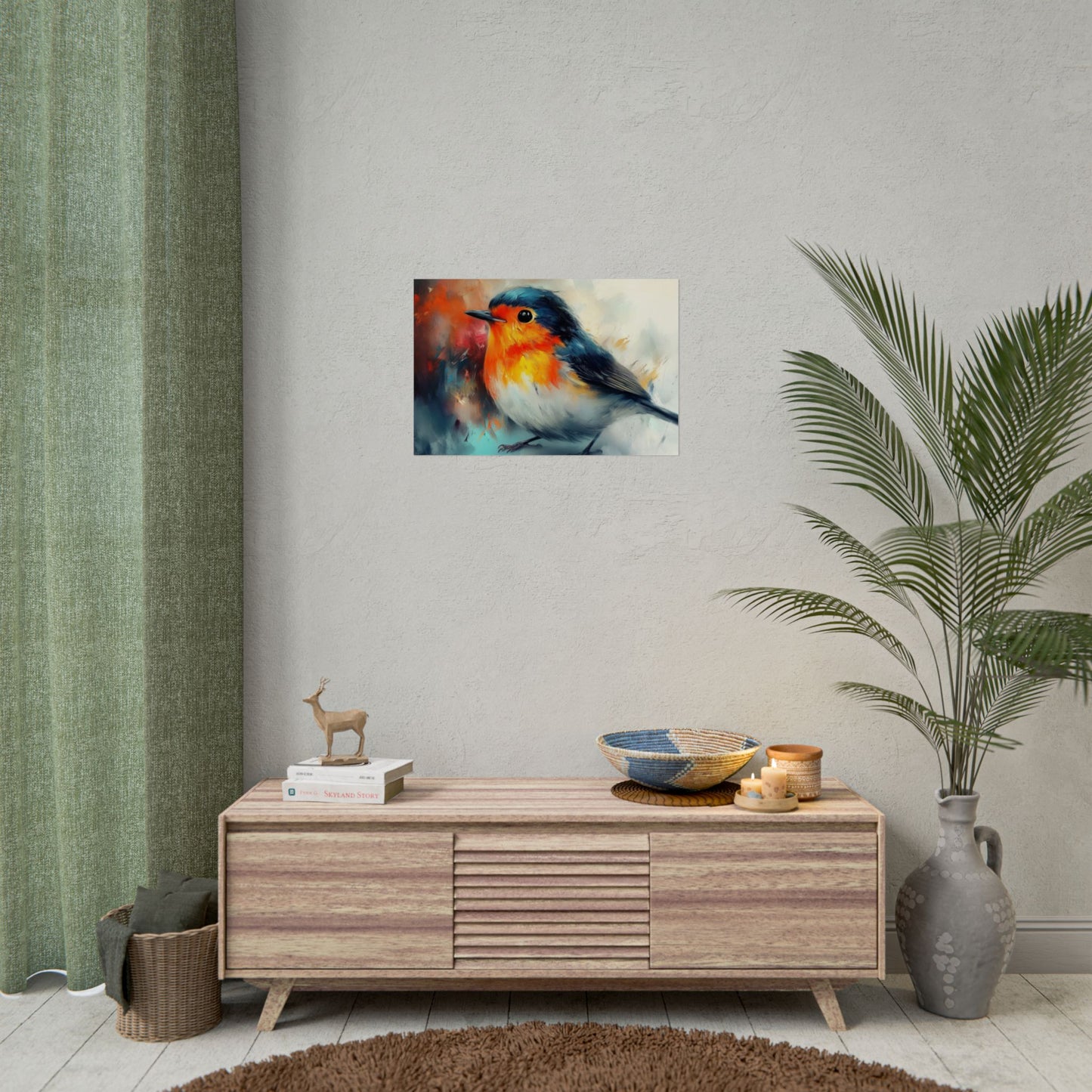 Red Breast Robin Art - Premium Art Print