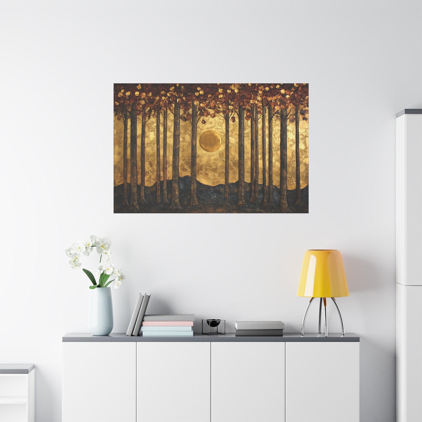 Gold Leaf Forest Sun - Canvas
