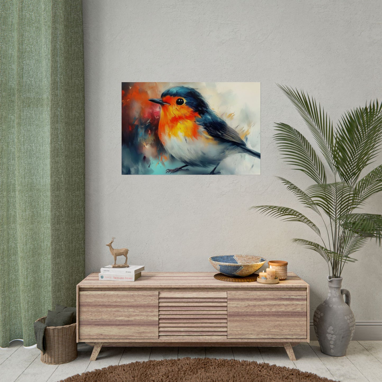 Red Breast Robin Art - Premium Art Print