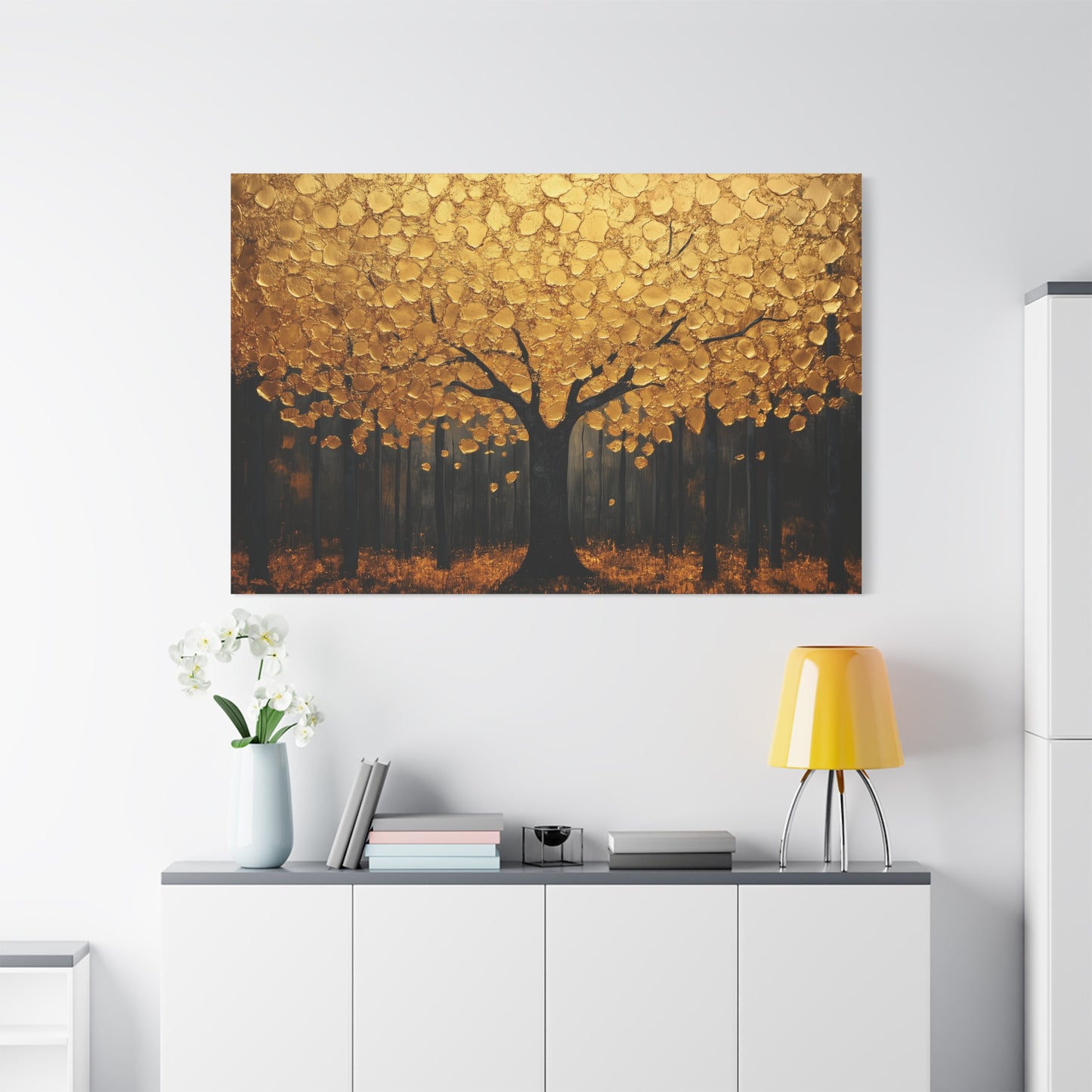 Gold Leaf Golden Forest Tree- Canvas