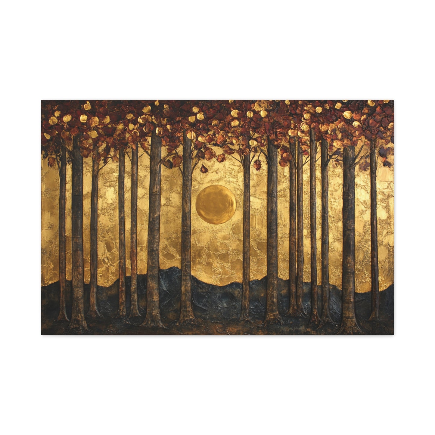 Gold Leaf Forest Sun - Canvas