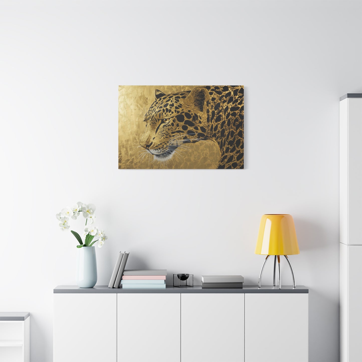 Gold Leaf Leopard Art - Canvas