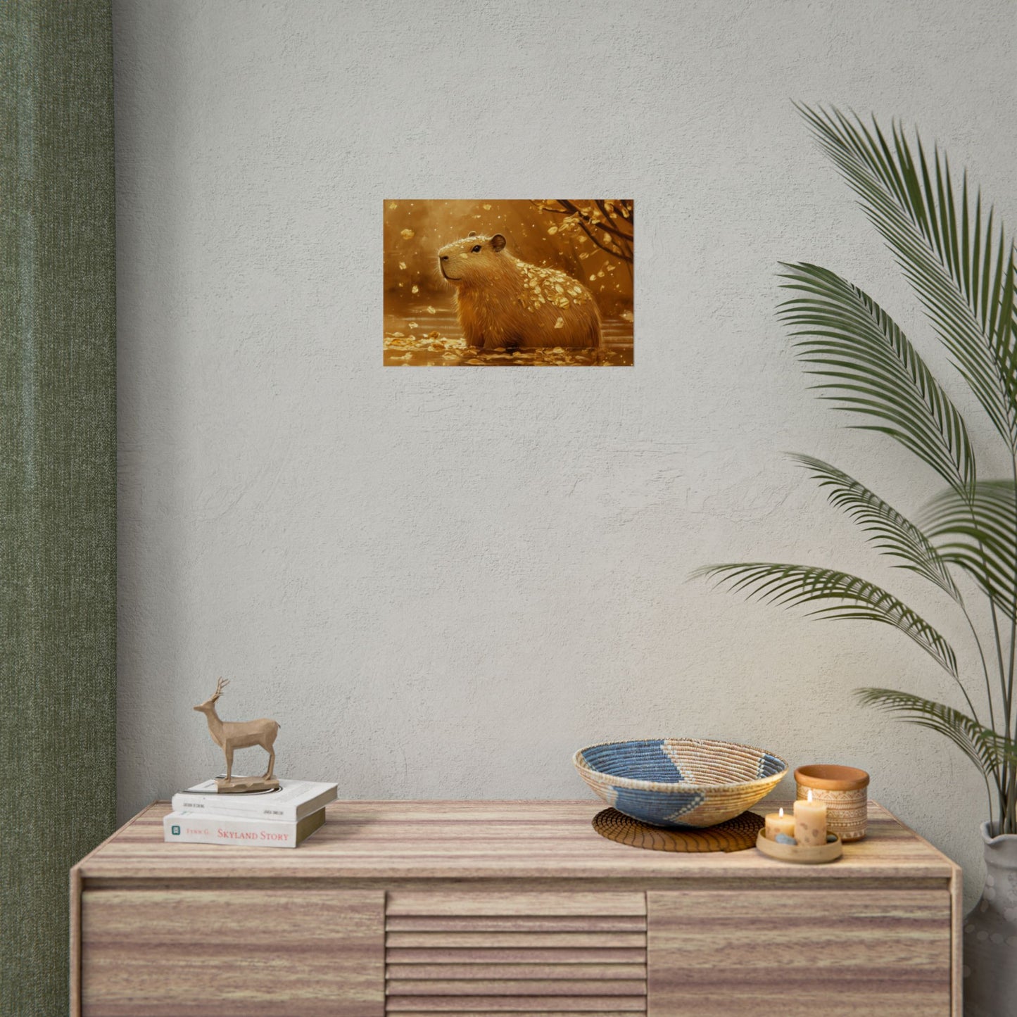 Gold Leaf Capybara Art - Premium Art Print