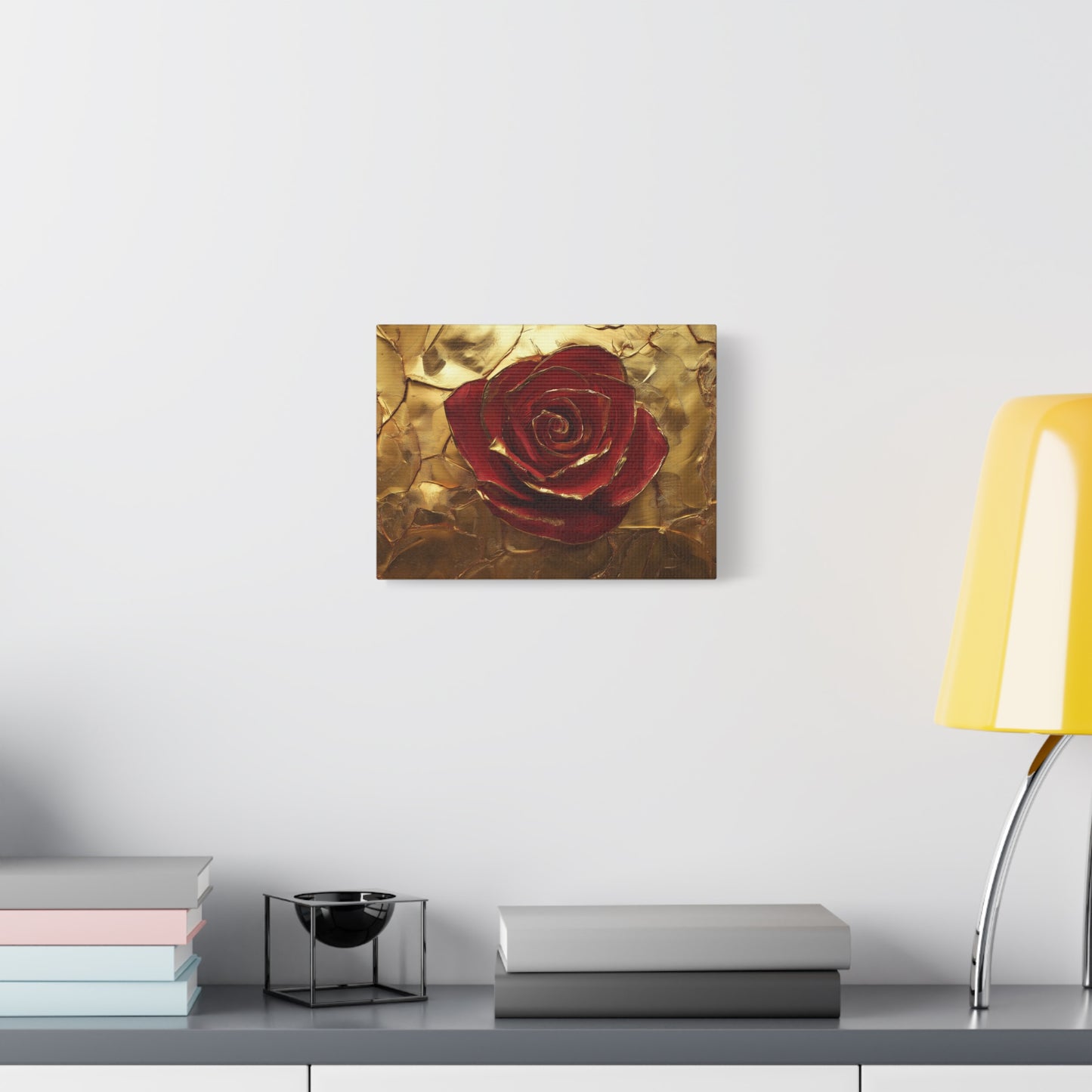 Gold Leaf Elegant Rose - Canvas