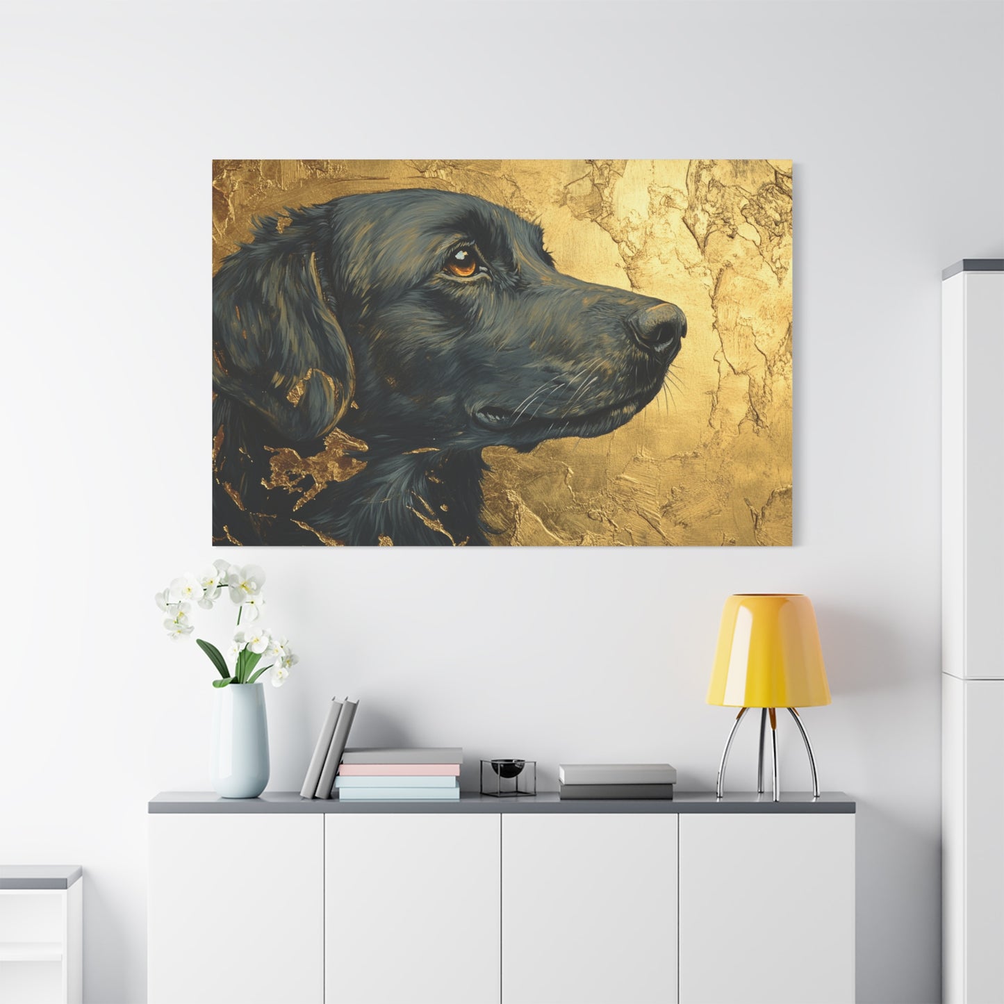 Gold Leaf Black Labrador - Canvas