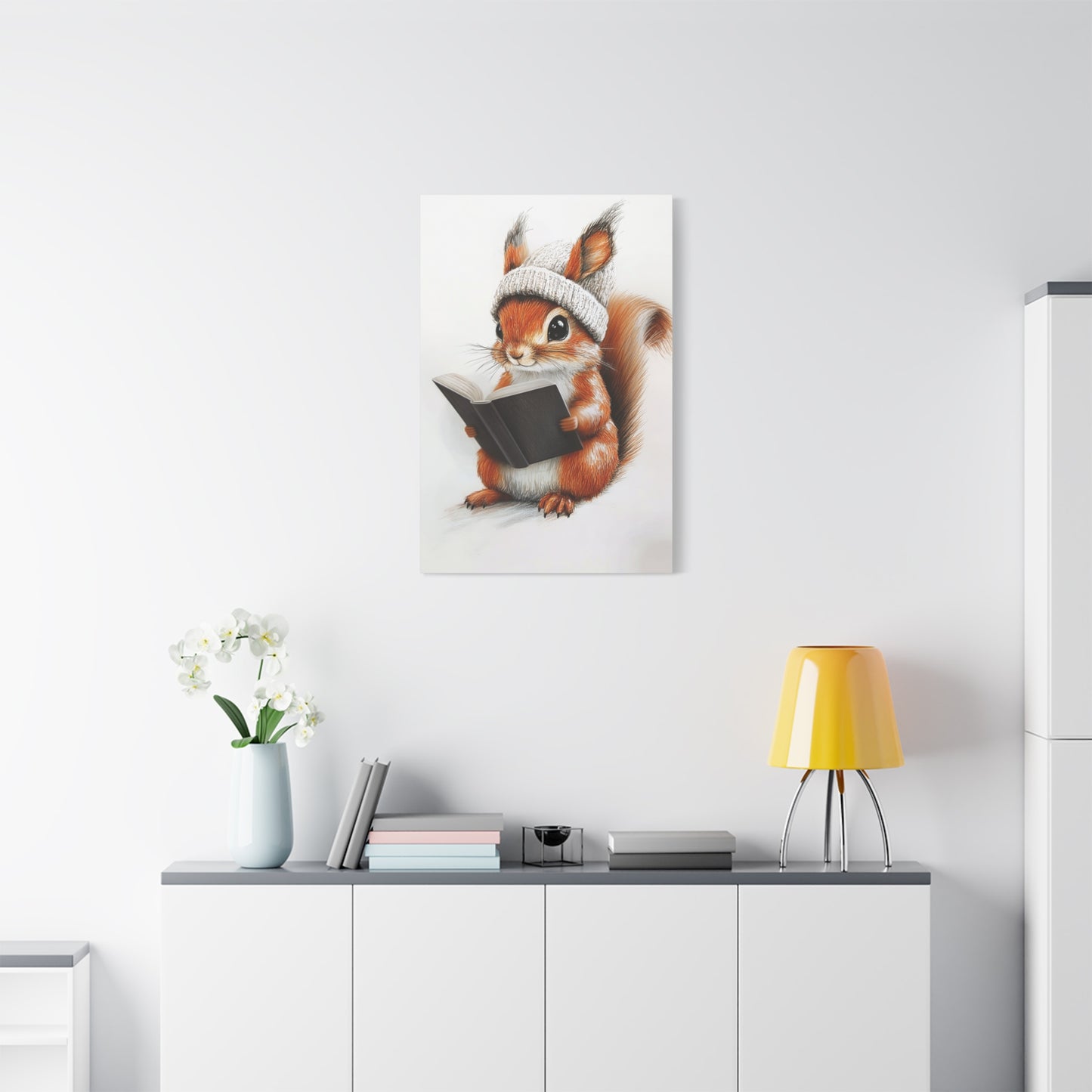 Intelligent Squirrel Reading A Book - Canvas