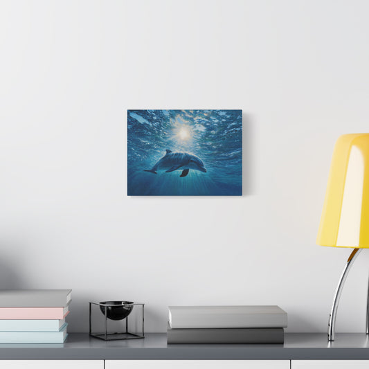Sunlit Dolphin Underwater Art - Canvas