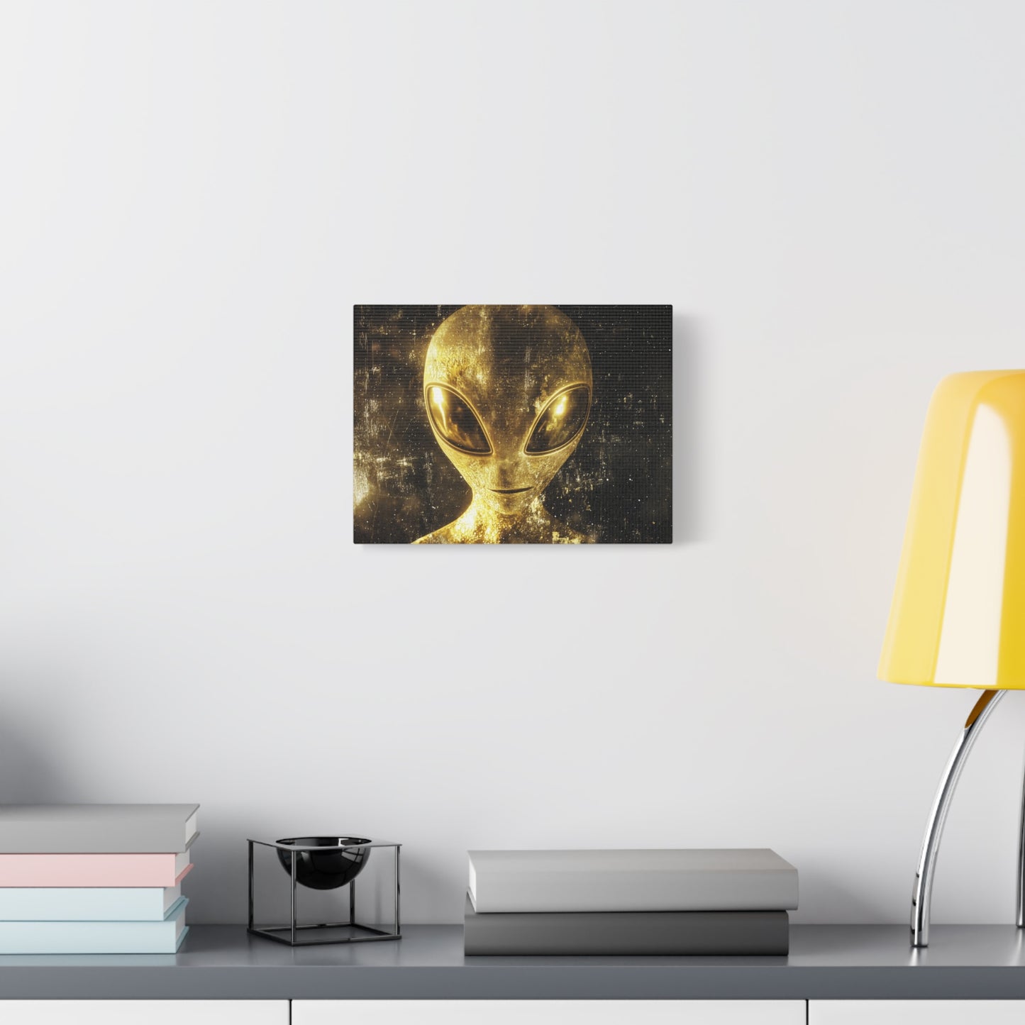 Gold Leaf Extraterrestrial Alien Art - Canvas