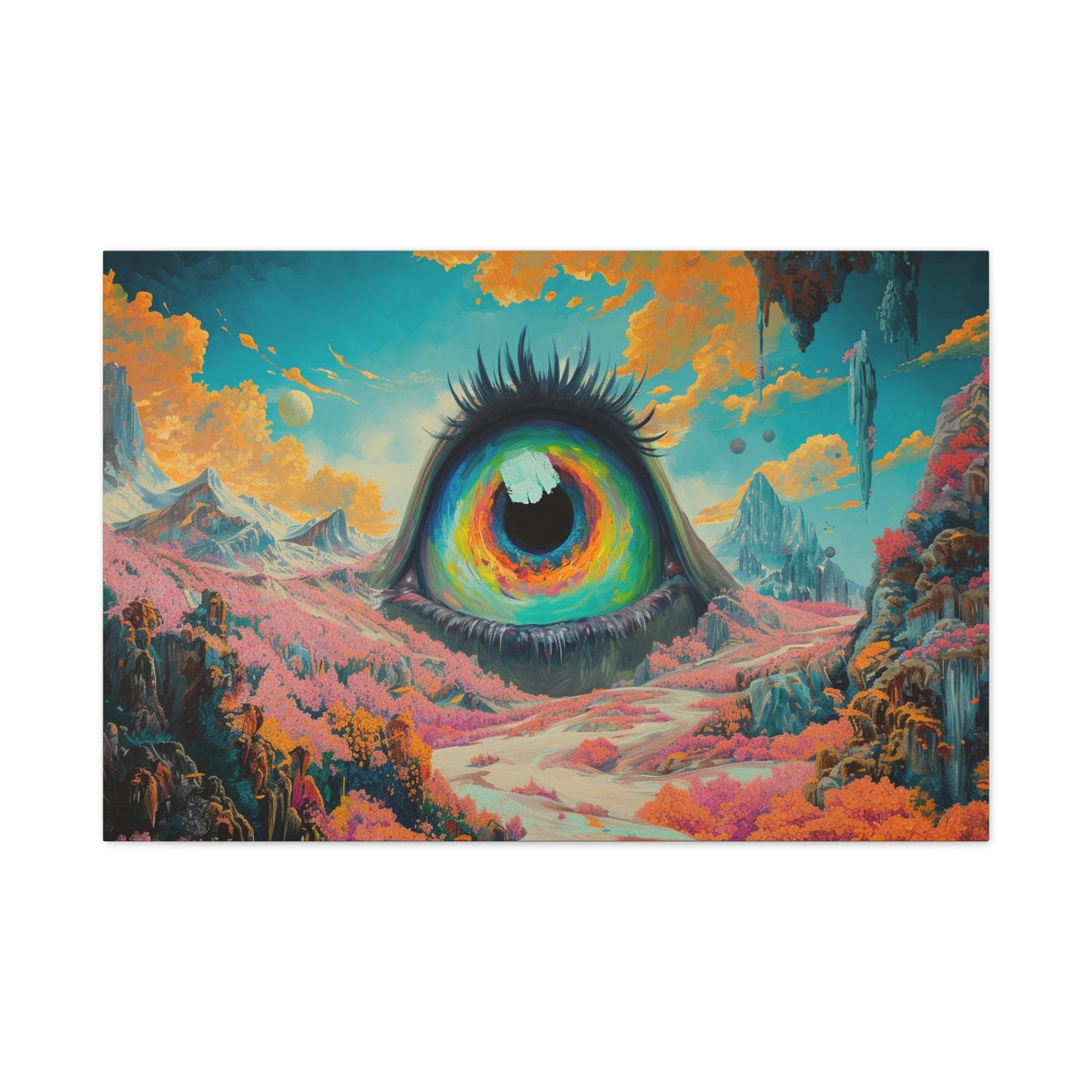 Psychedelic Eye Trippy Landscape Art - Canvas