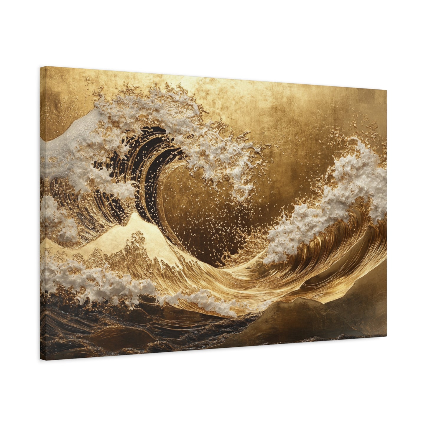 Gold Leaf Gold Waves - Canvas