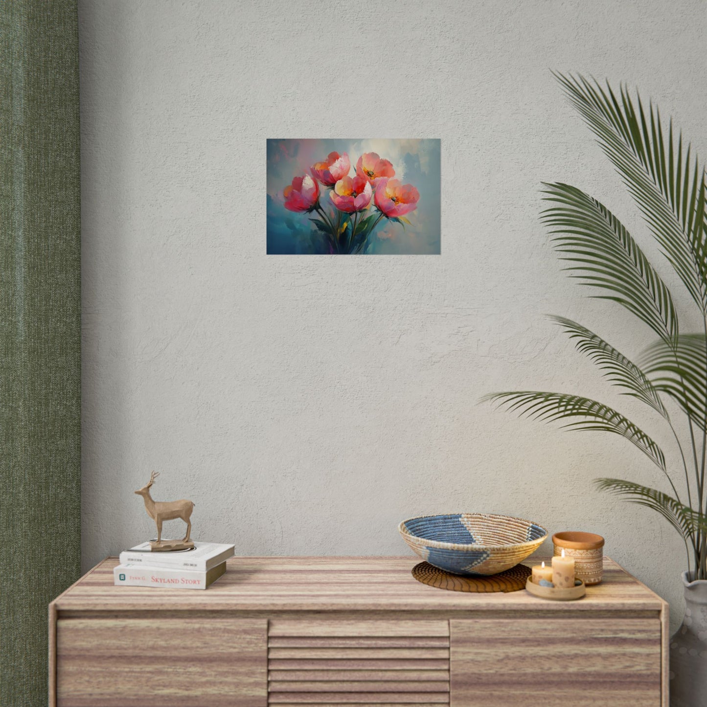 Pink Abstract Flowers - Premium Art Print