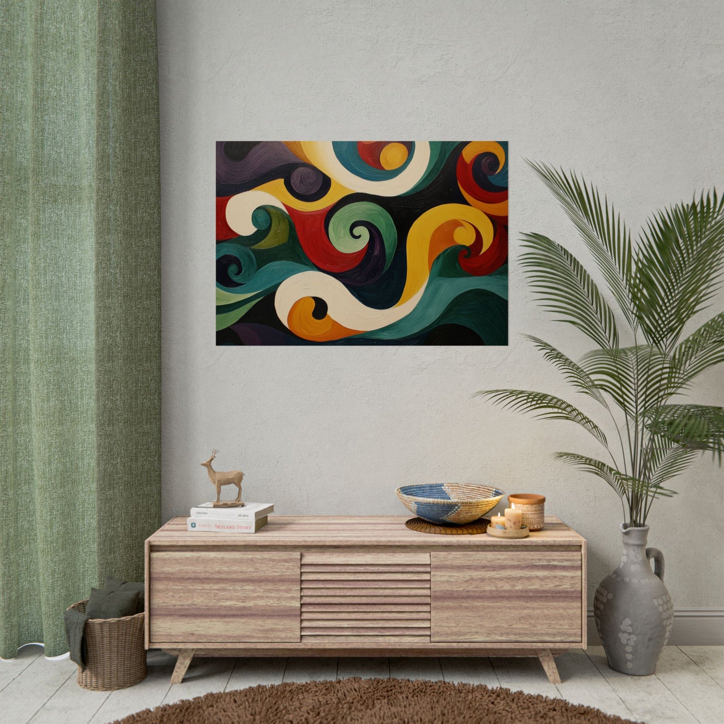 Artistic Swirls Abstract - Premium Art Print