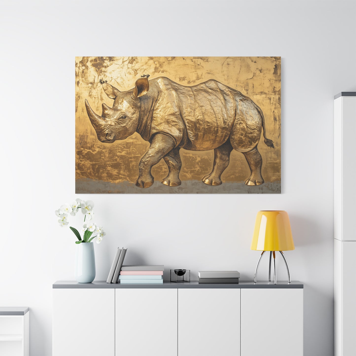 Gold Leaf Rhino - Canvas
