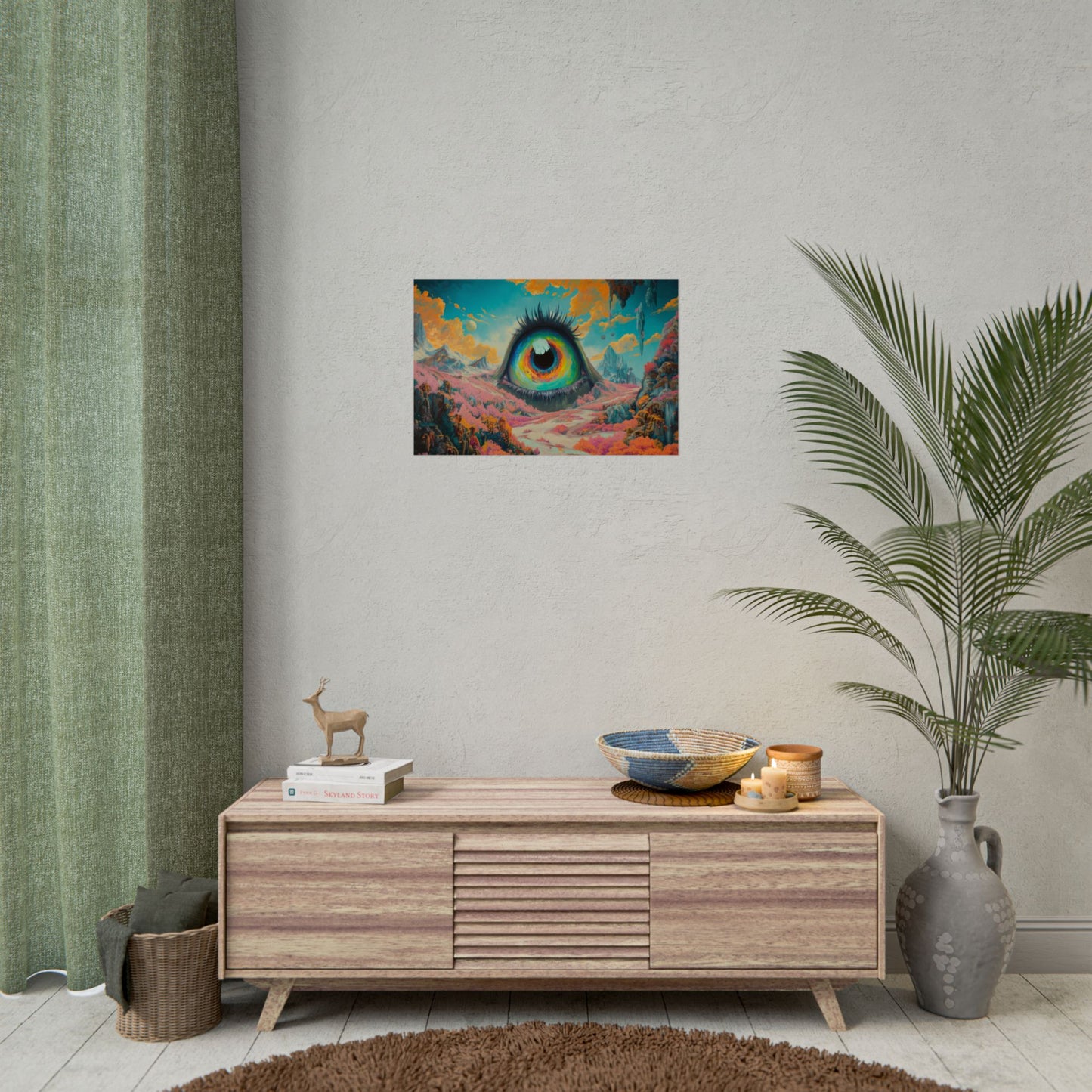 Psychedelic Eye Trippy Landscape Art - Premium Art Print