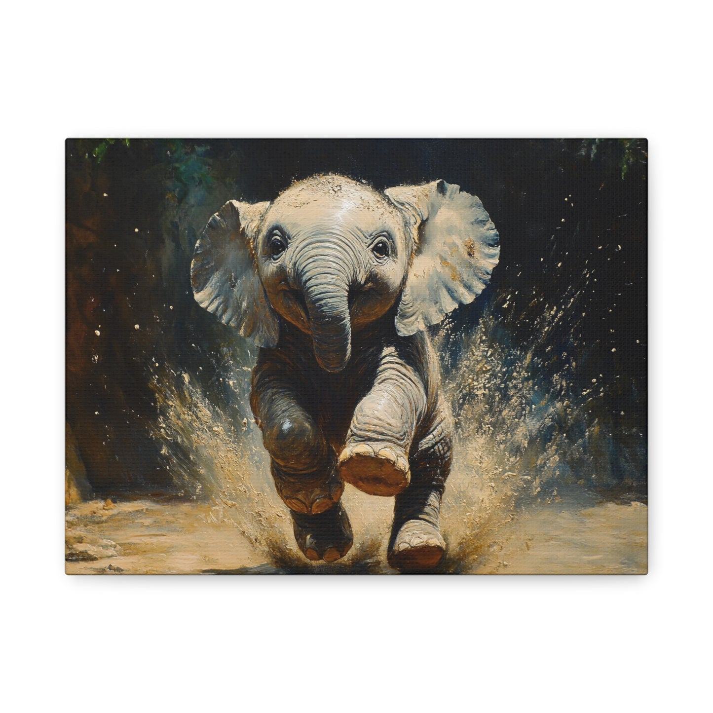 Playful Baby Elephant - Canvas