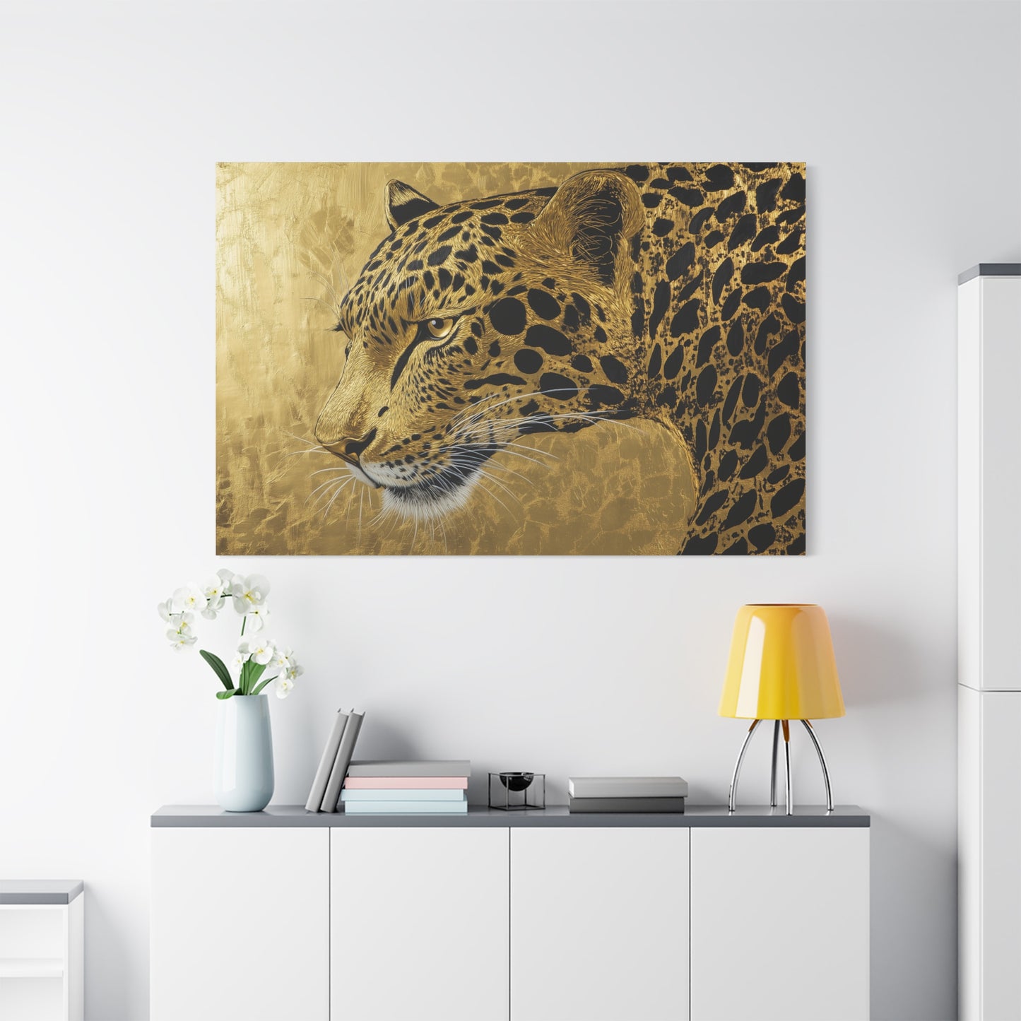 Gold Leaf Leopard Art - Canvas