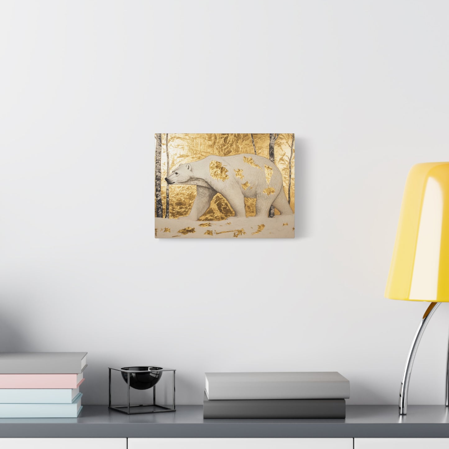 Gold Leaf Polar Bear - Canvas