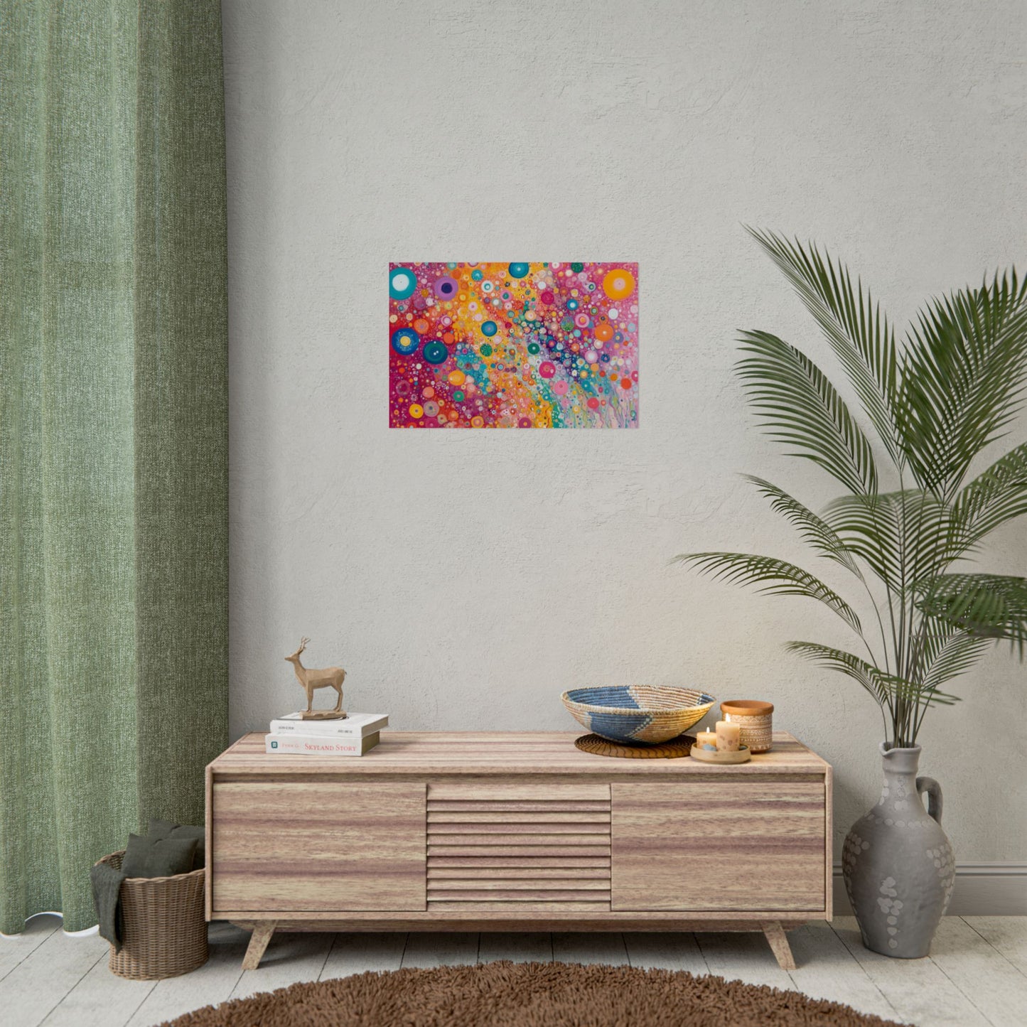 Color Flow Orbs Abstract - Premium Art Print