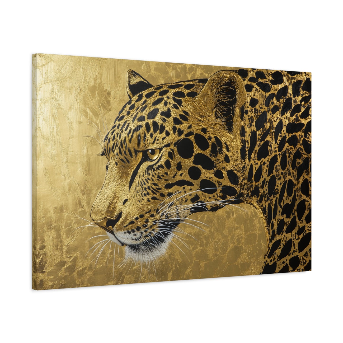 Gold Leaf Leopard Art - Canvas