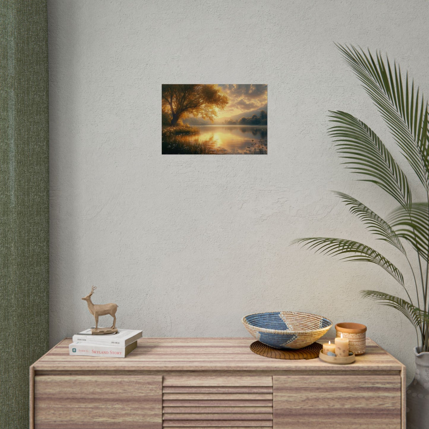 Peaceful Waterside Tranquility - Premium Art Print