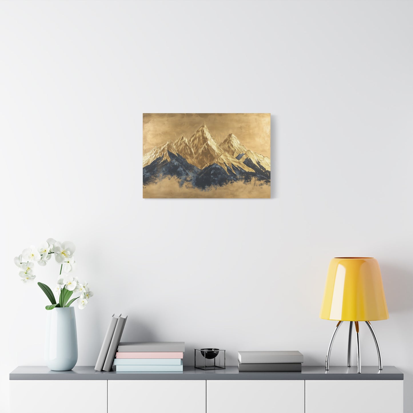 Gold Leaf Mountain Range Art - Canvas
