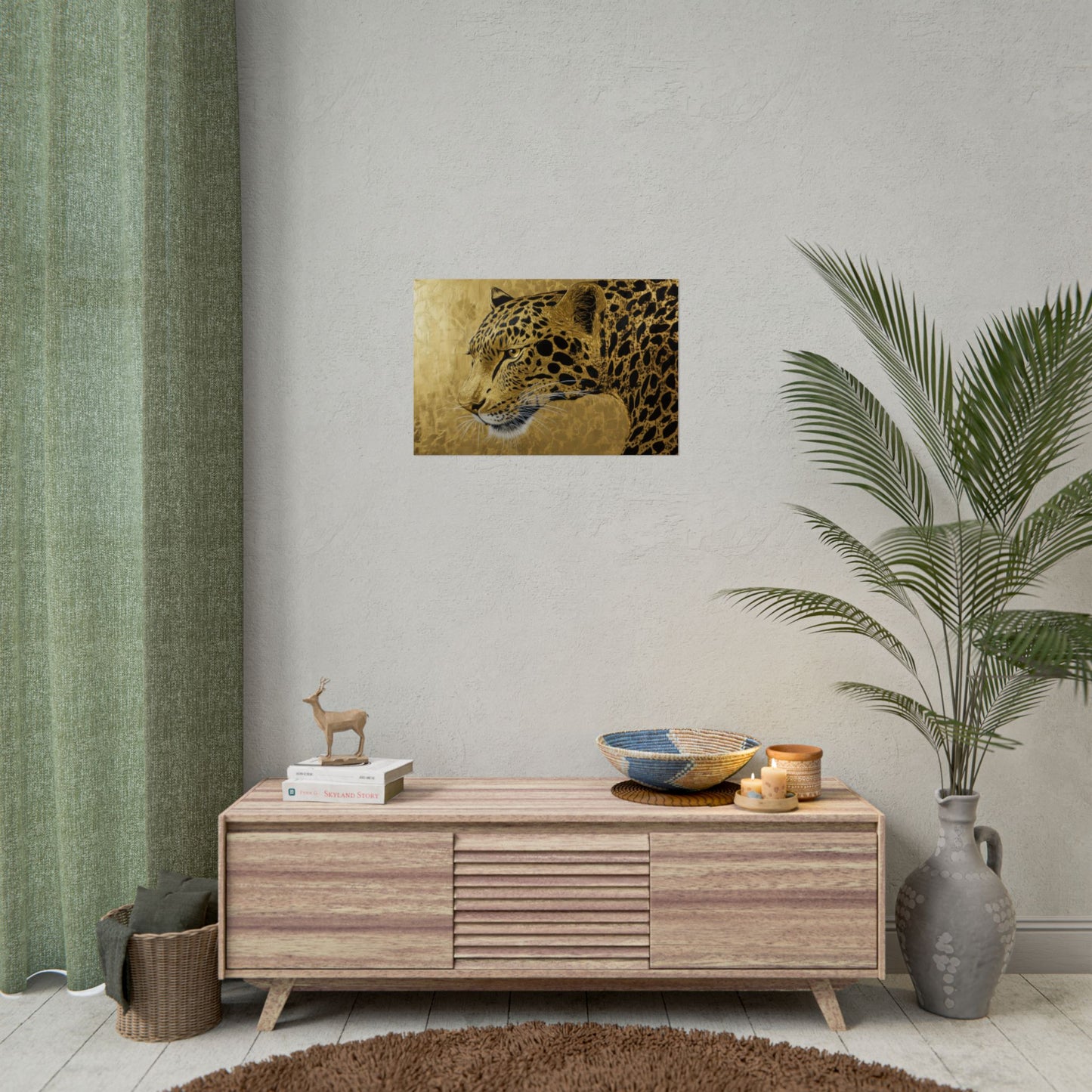 Gold Leaf Leopard Art - Premium Art Print