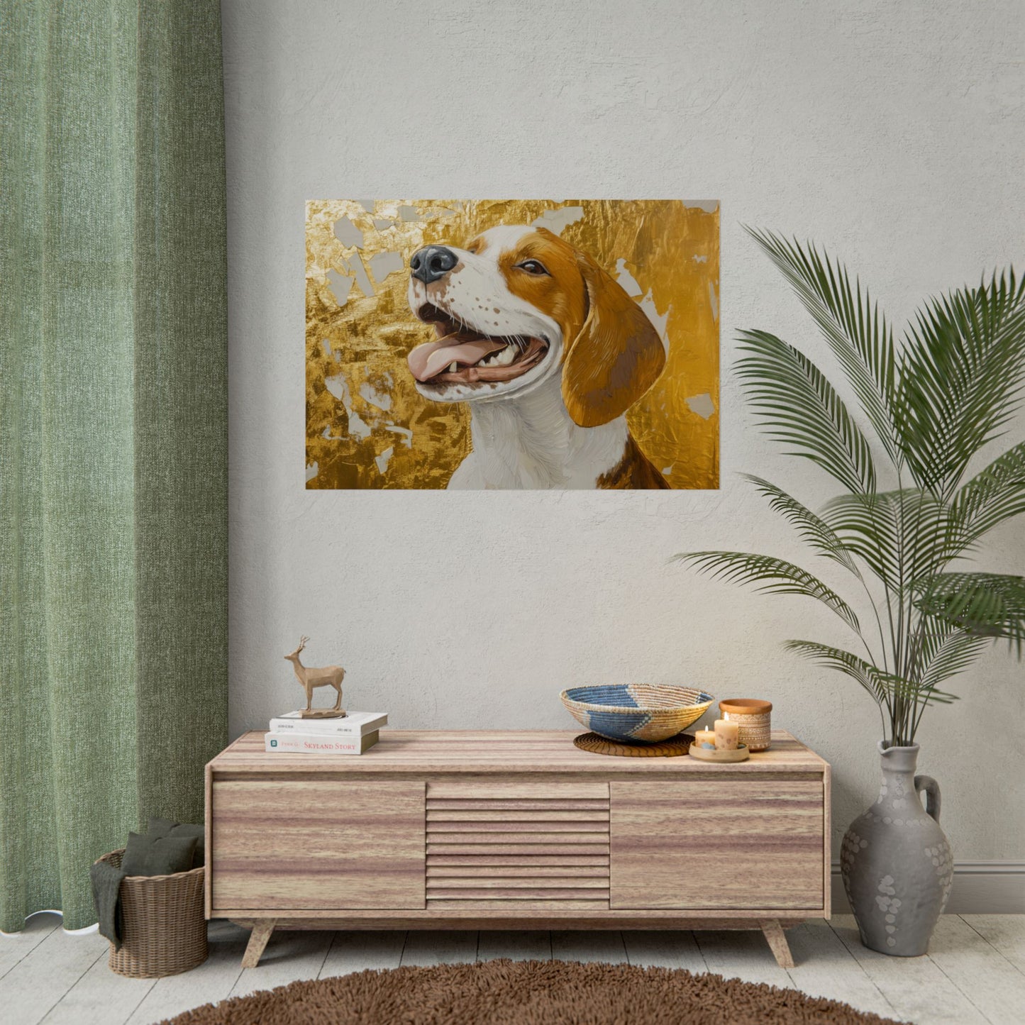 Gold Leaf Beagle - Premium Art Print
