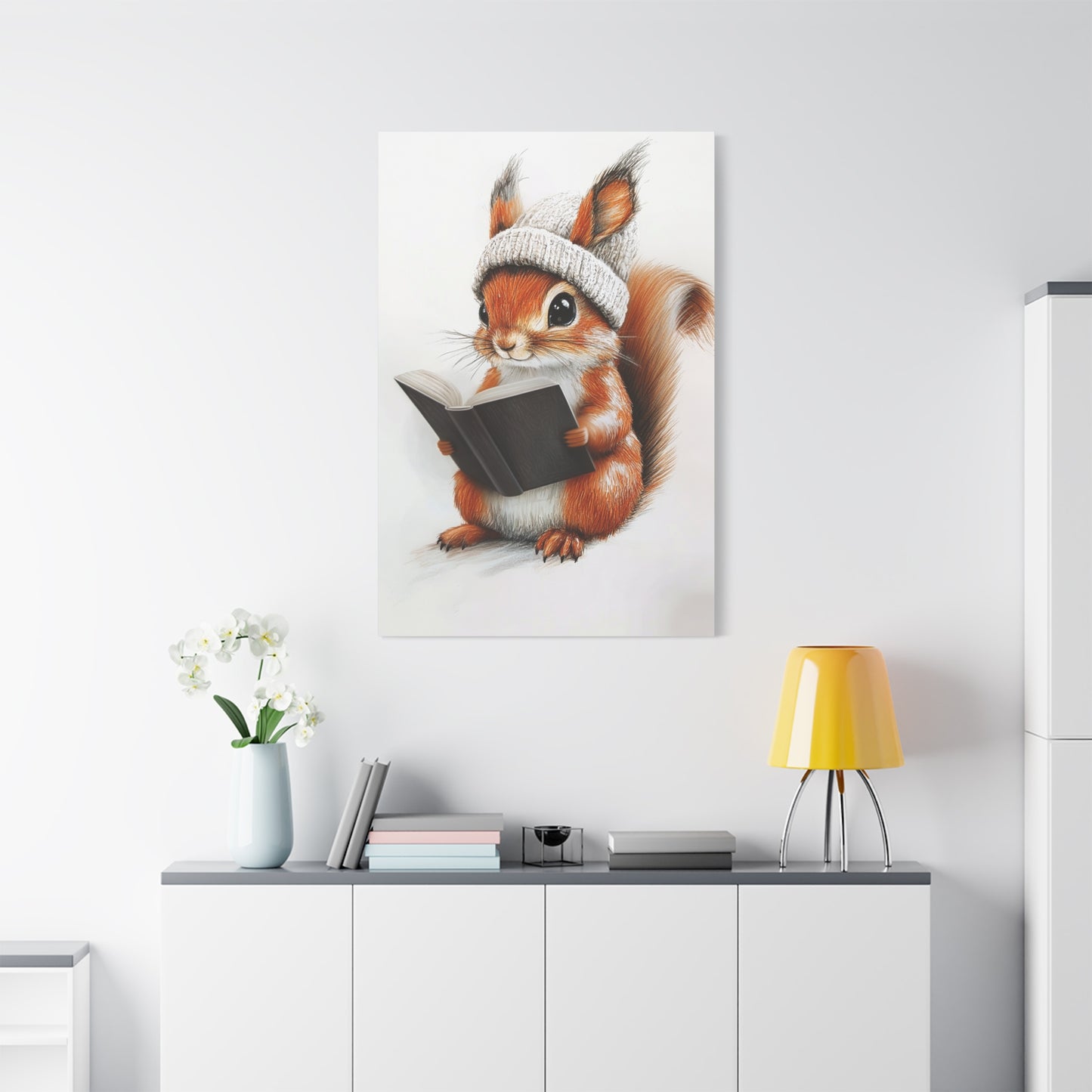 Intelligent Squirrel Reading A Book - Canvas