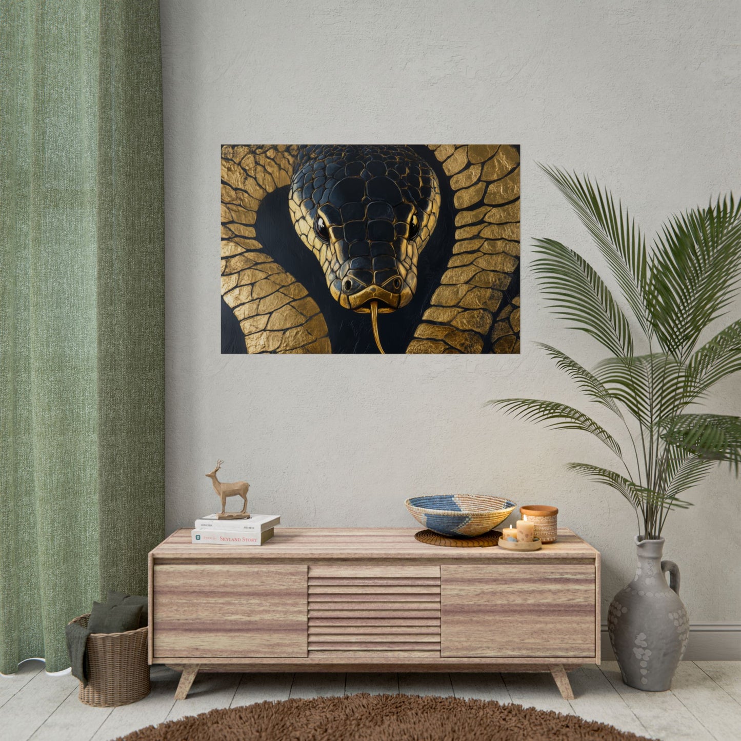 Gold Leaf Snake - Premium Art Print