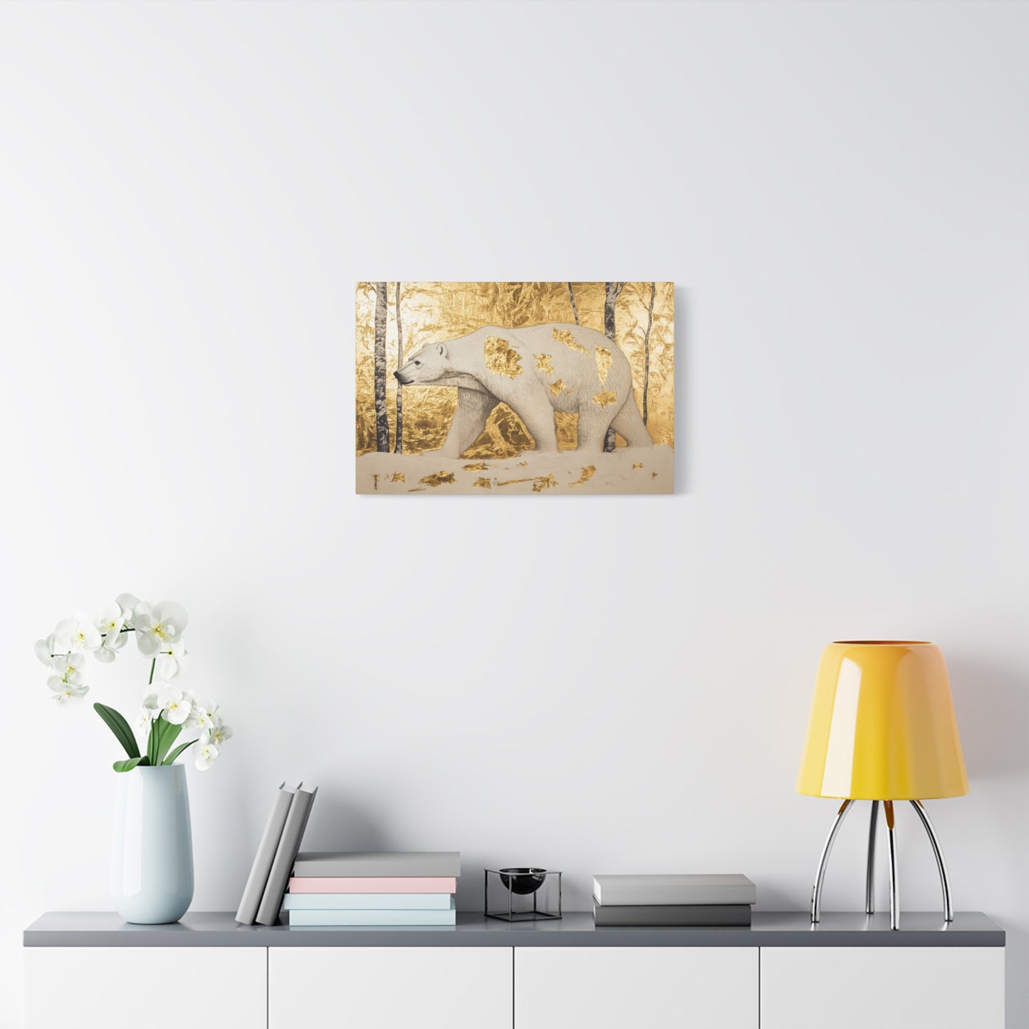 Gold Leaf Polar Bear - Canvas