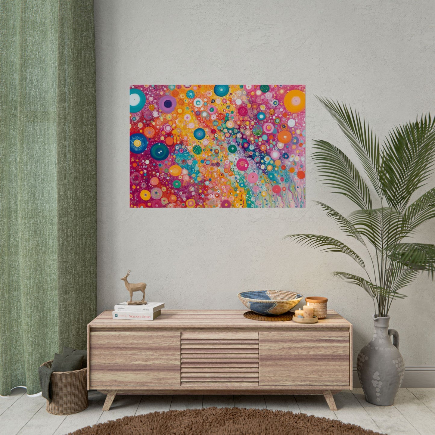 Color Flow Orbs Abstract - Premium Art Print