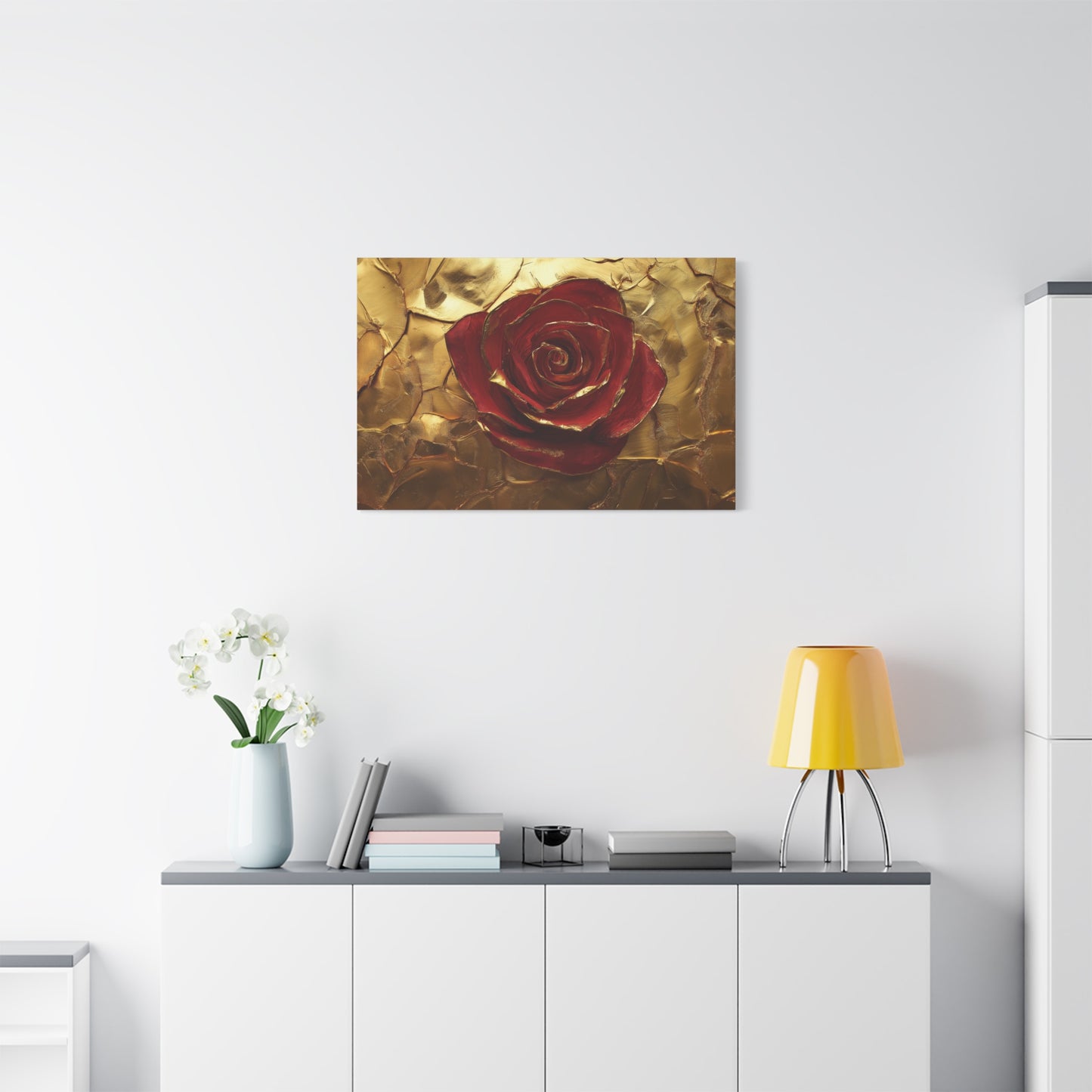 Gold Leaf Elegant Rose - Canvas