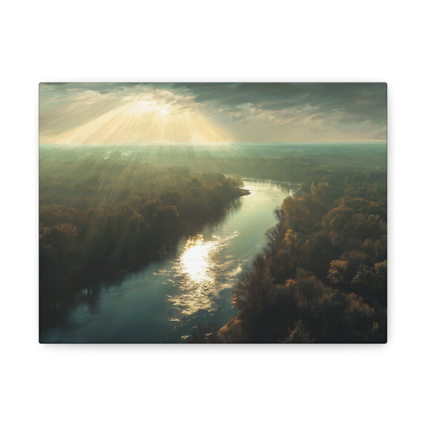 Beautiful Aerial River And Forest View - Canvas