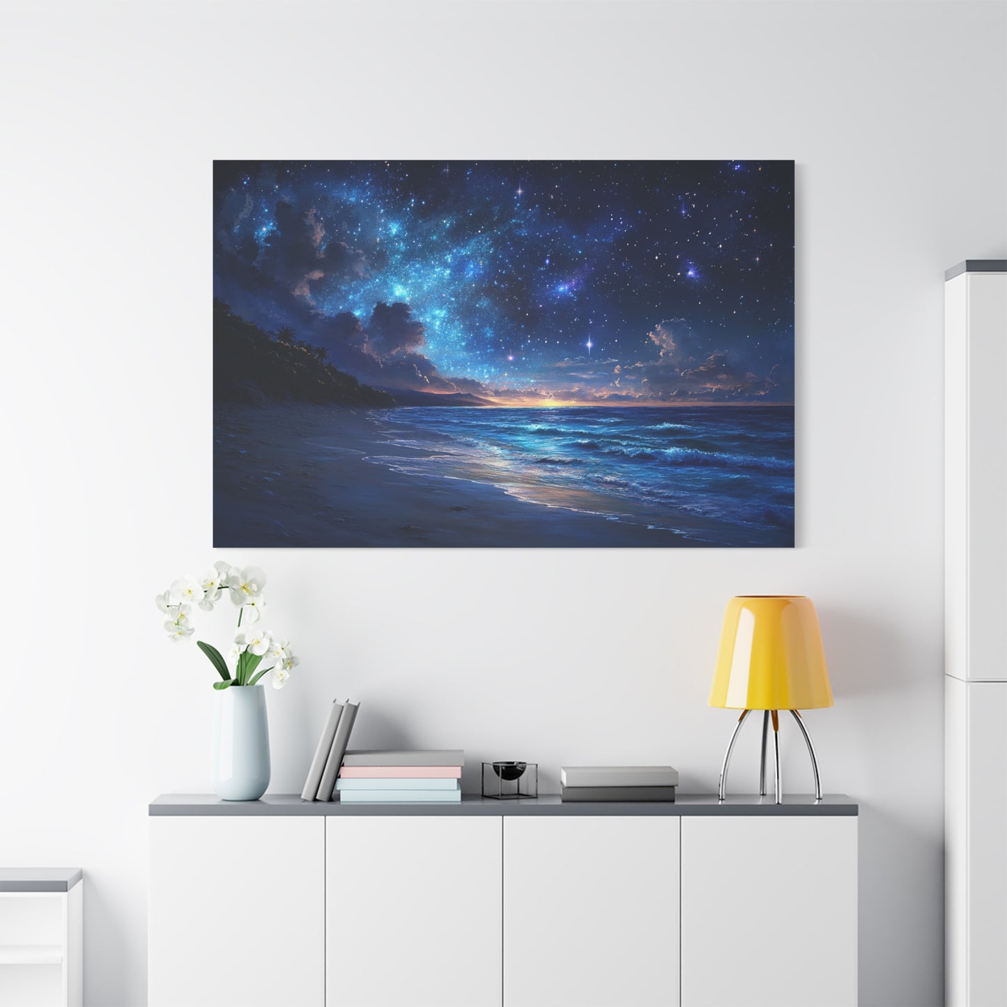 Ethereal Nighttime Oceanic Sky - Canvas