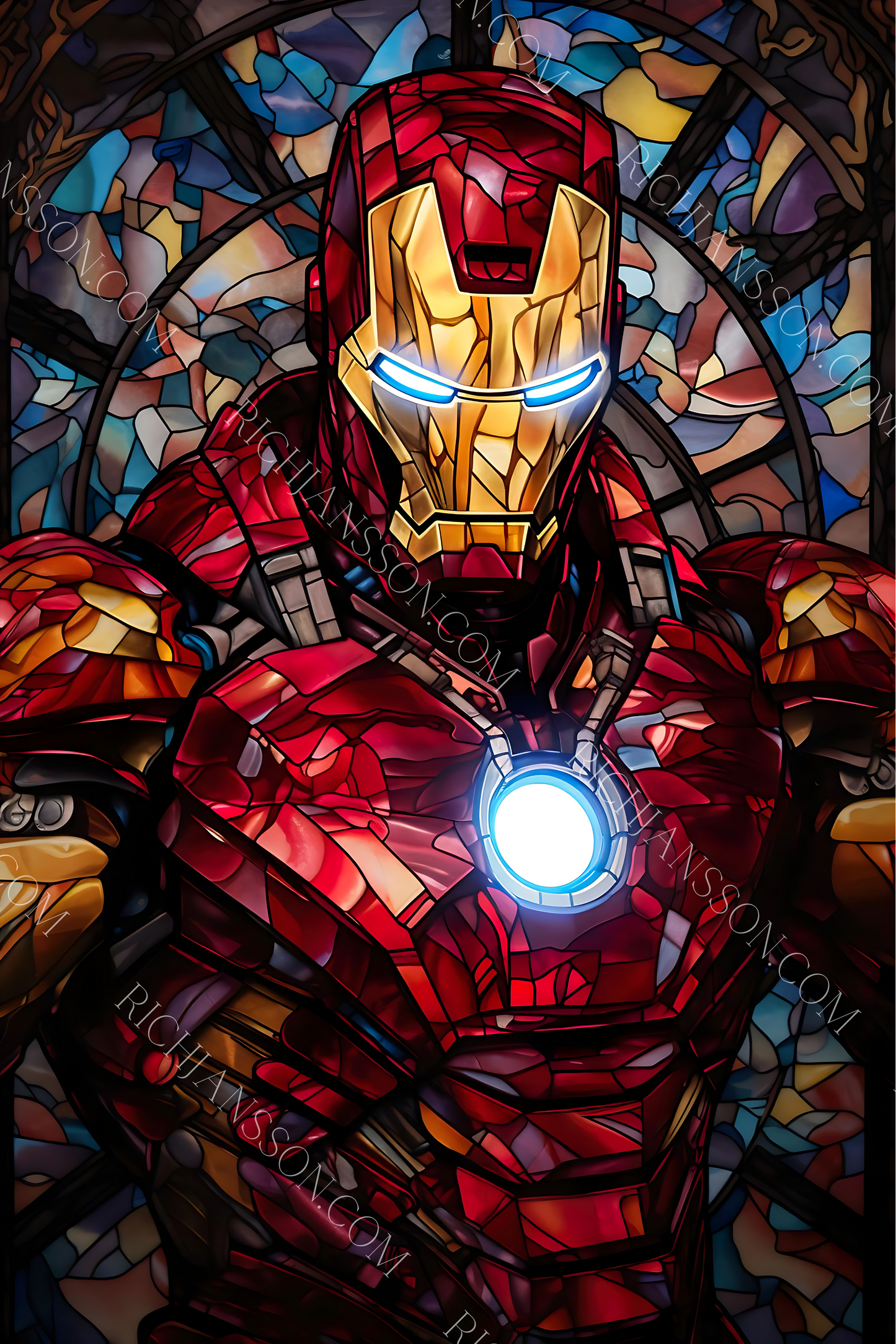 Stained Glass Tony High-Gloss Art Print
