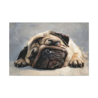 Sleeping Pug Art - Canvas Wall Decor