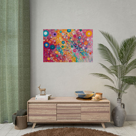 Color Flow Orbs Abstract - Premium Art Print