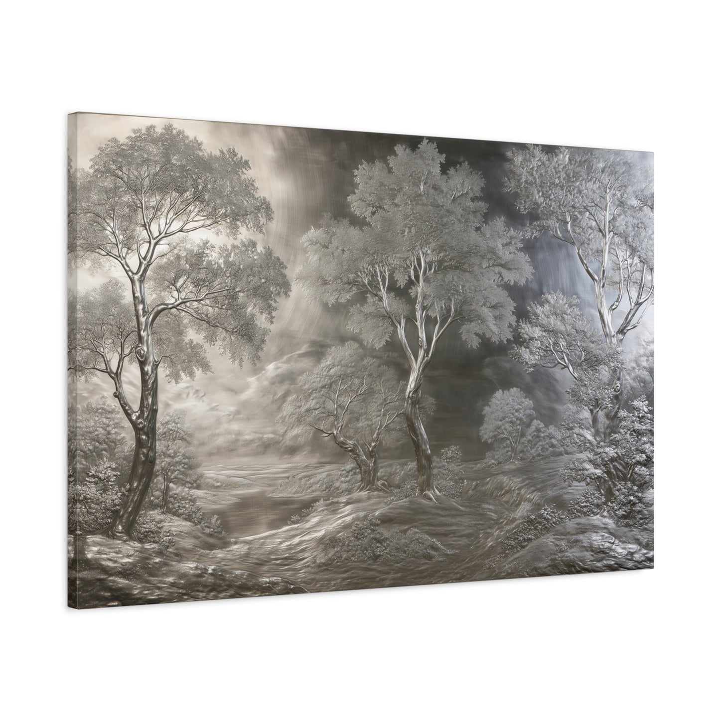 Silver Forest Landscape Art - Canvas