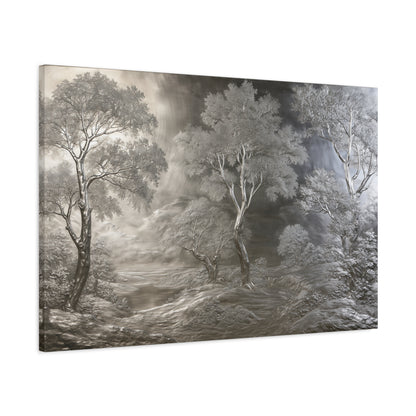 Silver Forest Landscape Art - Canvas