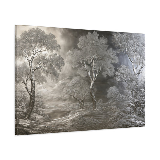 Silver Forest Landscape Art - Canvas