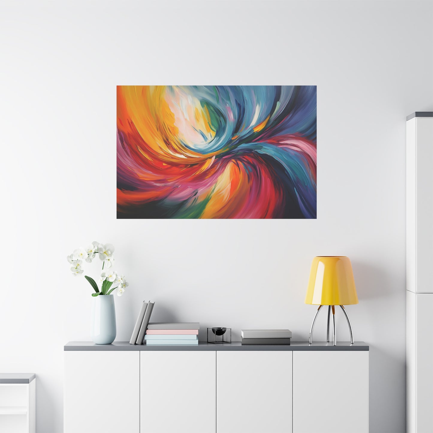 Abstract Colorful Paint Swirls - Canvas