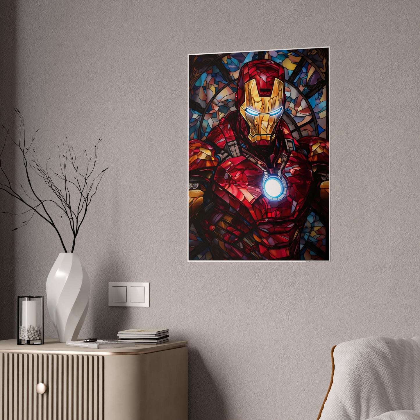 Stained Glass Tony Glossy Art Print