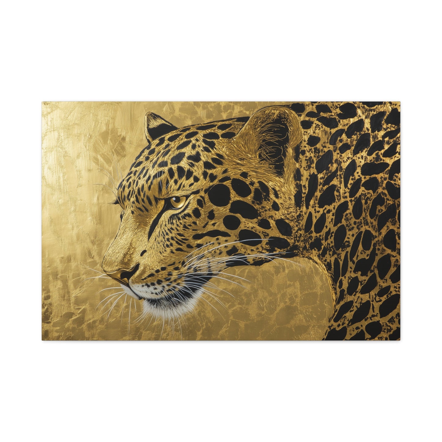 Gold Leaf Leopard Art - Canvas