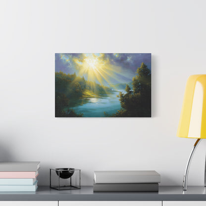 River and Forest Sunshine Art - Canvas