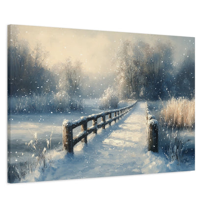 The Snow Bridge Of Nostalgia Canvas Art