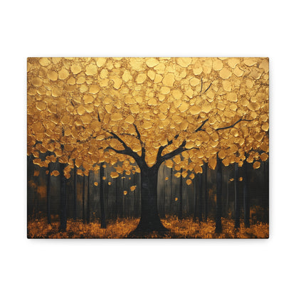 Gold Leaf Golden Forest Tree- Canvas
