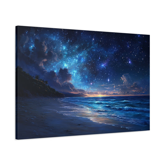 Ethereal Nighttime Oceanic Sky - Canvas